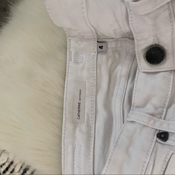 Kut from Kloth white distressed painted Catherine boyfriend jeans size 4 - Picture 5 of 5
